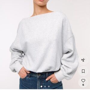 ABERCROMBIE slash sunday top heather grey small